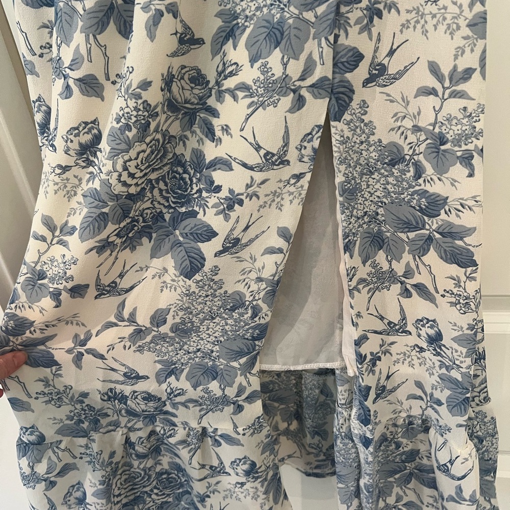 Morning Lavender Floral Blue Midi Dress - Picture 5 of 6